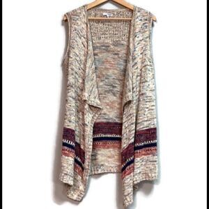 SONOMA sleeveless knit sweater cardigan high low